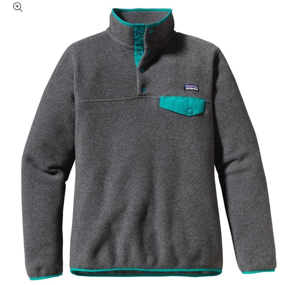 Patagonia Women's Lightweight Synchilla® Snap-T® Pullover in Nickel/Epic Blue XS